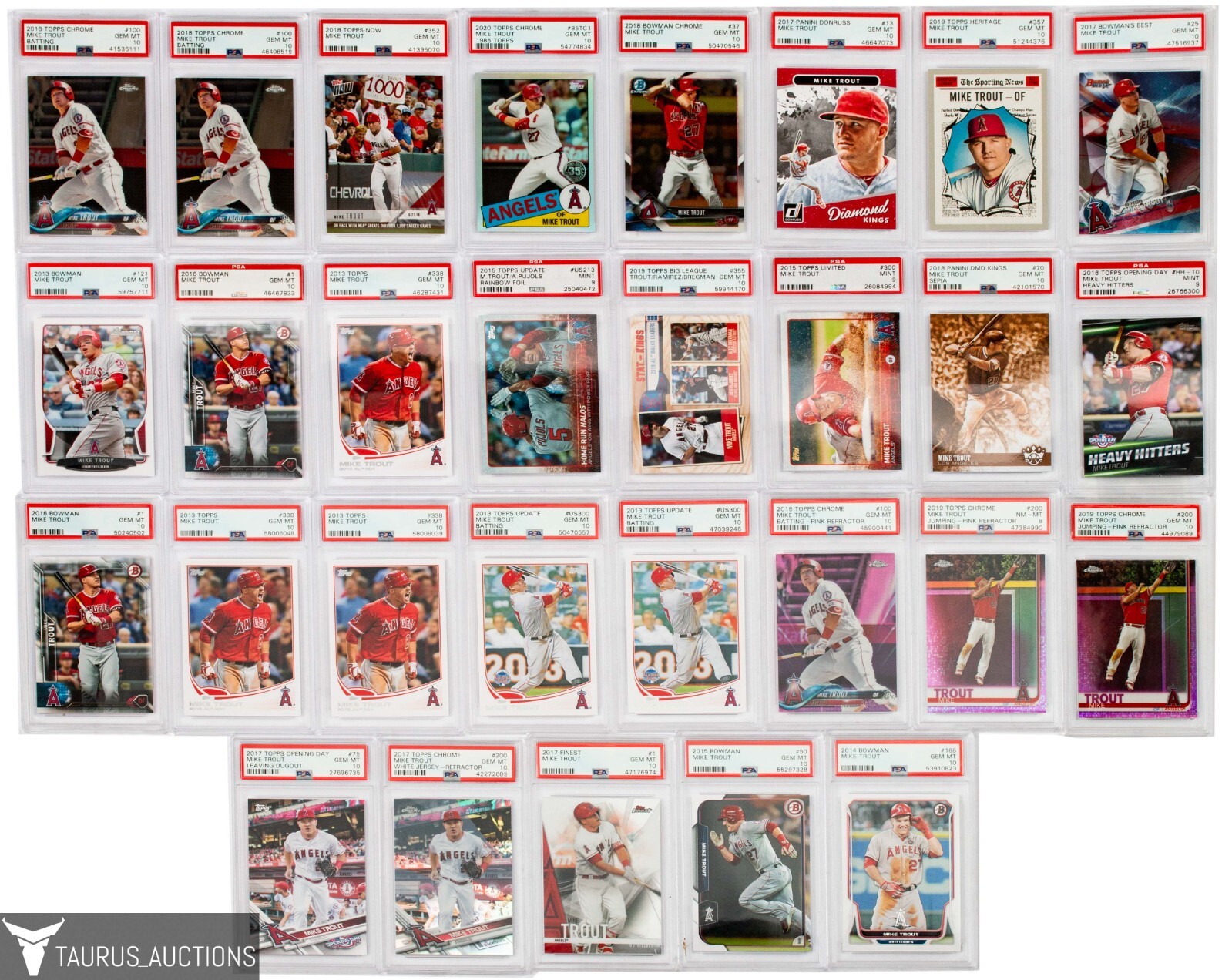 Mike Trout Baseball Card Dealer / Investor Lot 2013 Topps 338 PSA