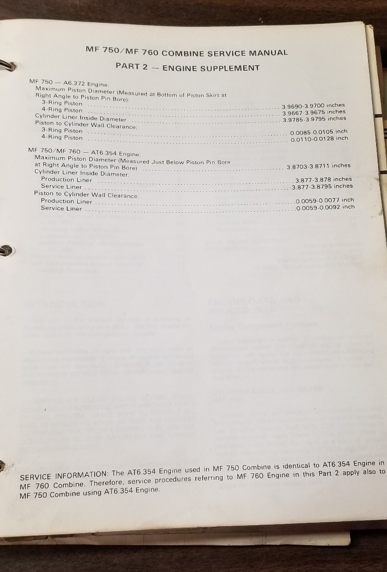 Buy Vintage Massey Ferguson 750 760 Combines Service Manual online | eBay