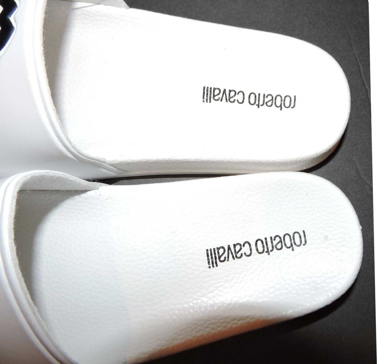 New ROBERTO CAVALLI Logo Slides White Fits like Sz 8/8.5 Roberto Cavalli Sandals Flat Pool Slides Sz 36 Shoes Logo  main image 2