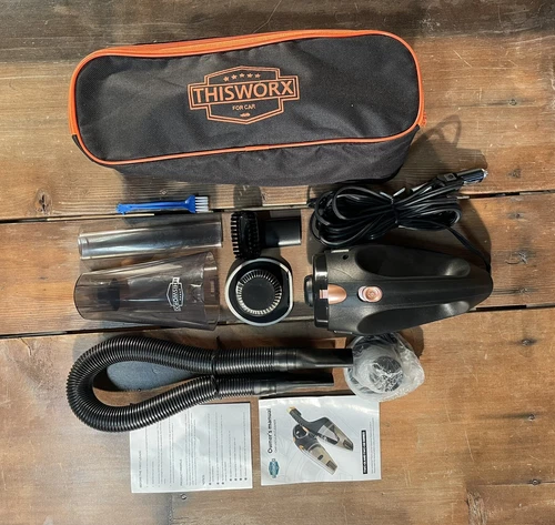 THISWORX Car Vacuum Cleaner - Portable High Power Handheld w/ 3 Attachments NICE