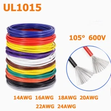 UL1015 Strand Cable Single Core Flexible Cable 0.2mm²~2.5mm² Audio/Video14-24AWG
