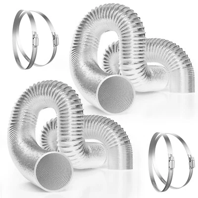 VIVOSUN 2er-Packung 10cm 2,5m Abluftschlauch aus Aluminium für Belüftung HVAC