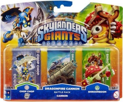 Pack 3 Figurines Skylanders : Chop Chop + Dragonfire Cannon + Shroomboom