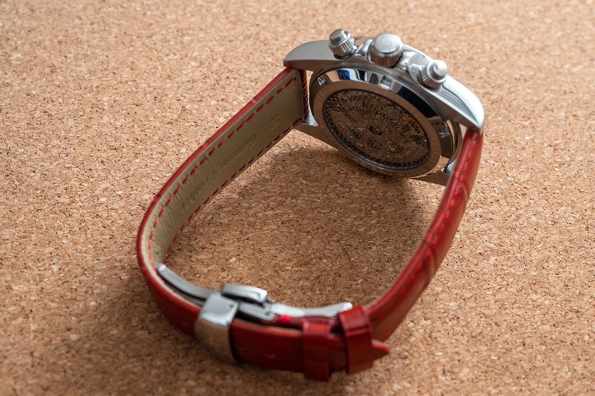 40mm Automatic Mechanical Watch Silver Luxury Stones Red