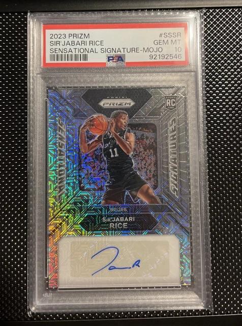 2023-24 Panini Prizm Sensational Signature Sir'Jabari Rice Mojo - PSA 10 #23/25