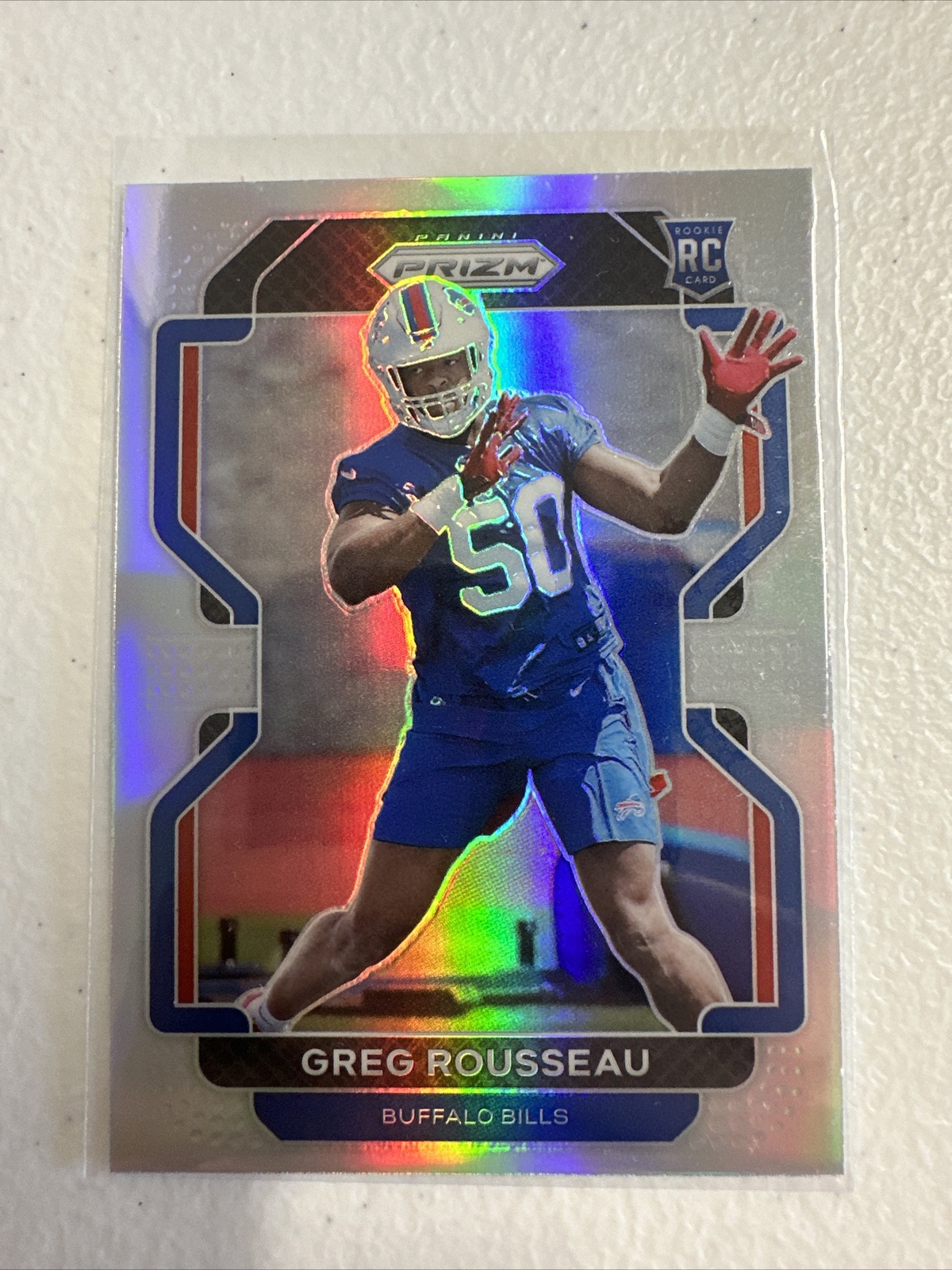 2021 Panini Prizm Greg Rousseau Silver Prizm Rookie Buffalo Bills #434 Rookie RC