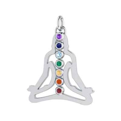 Chakra Silhouette Pendant Healing 925 Sterling Silver Spiritual 