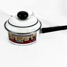 VILLEROY & BOCH LAPLAU DESIGN NAIF ENAMEL SAUCEPAN 2QT Home Kitchen Vintage