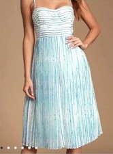 Lulu's Dress Summer in Santorina Blue White Size Medium Underwired Bust Lined