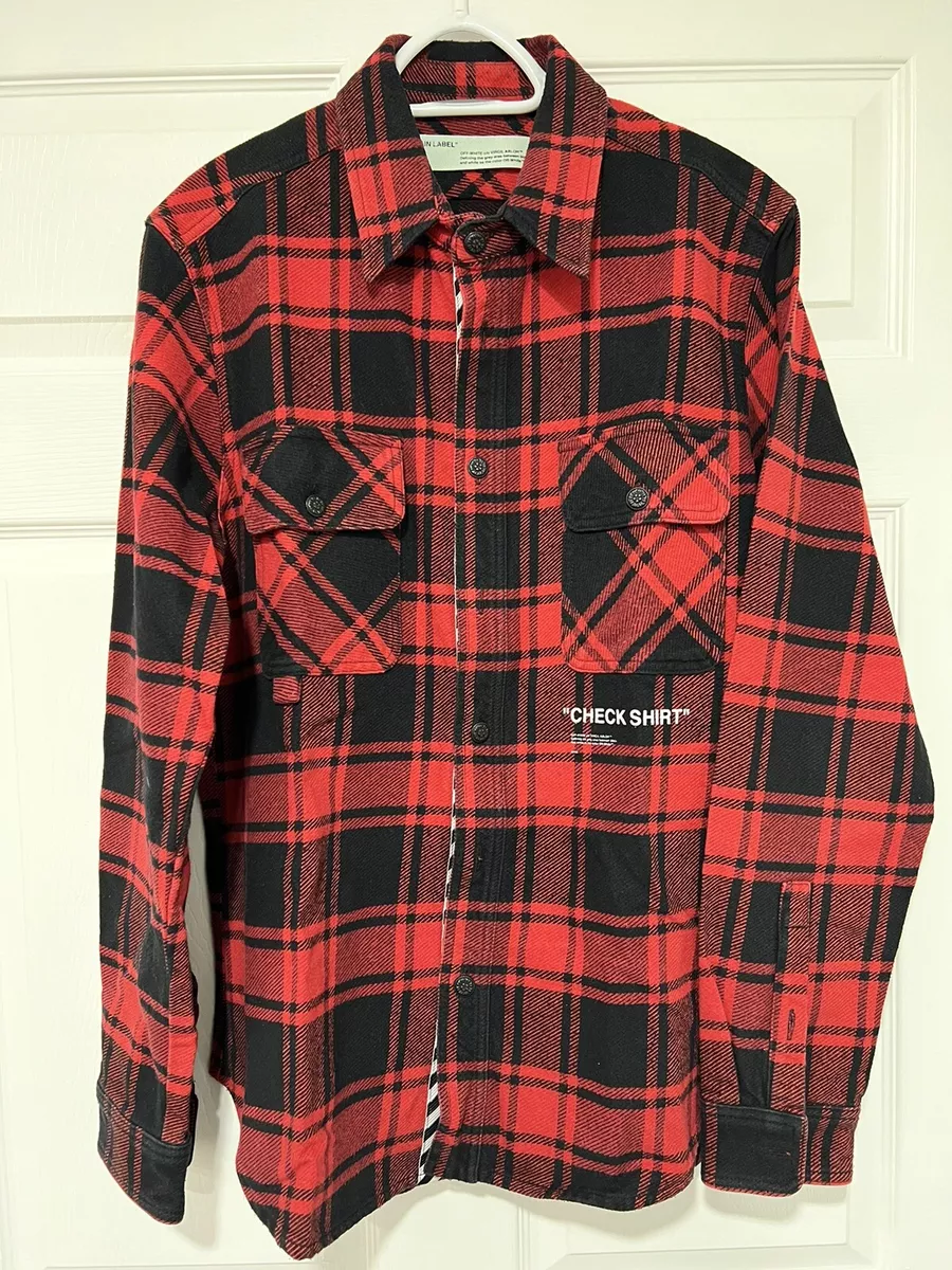 Off white red checkered clearance shirt