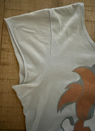 Vtg JUNK FOOD The Flintstones PEBBLES karaoke party Wide Scoop Neck Top MED - Picture 4 of 8