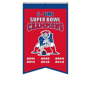 New England Patriots 6 Time Super Bowl Champions Banner Flag 30 X50 Us Shipper Ebay