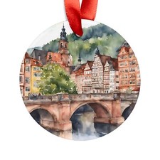 HEIDELBERG GERMANY City View, German Travel, Personalized Acrylic Ornament Gift