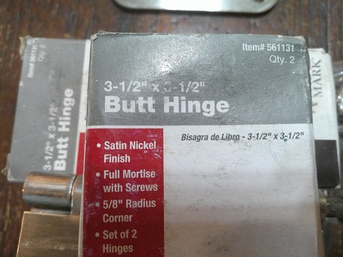 LOT 57 HINGES SQUARE ROUND 4X4 HAGER 3.5X3.5 ANVIL MARK WILMAR SPRING NICKEL - Picture 12 of 14
