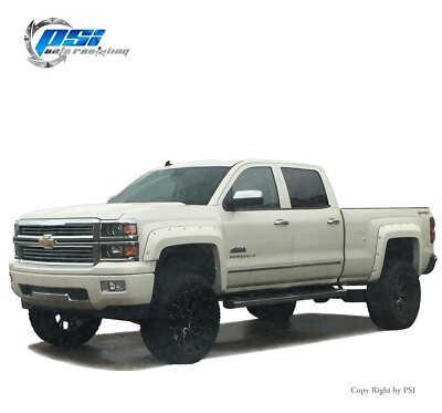 Paintable Pocket Fender Flares Fits Silverado 1500 14-18 2500HD 3500HD 15-19