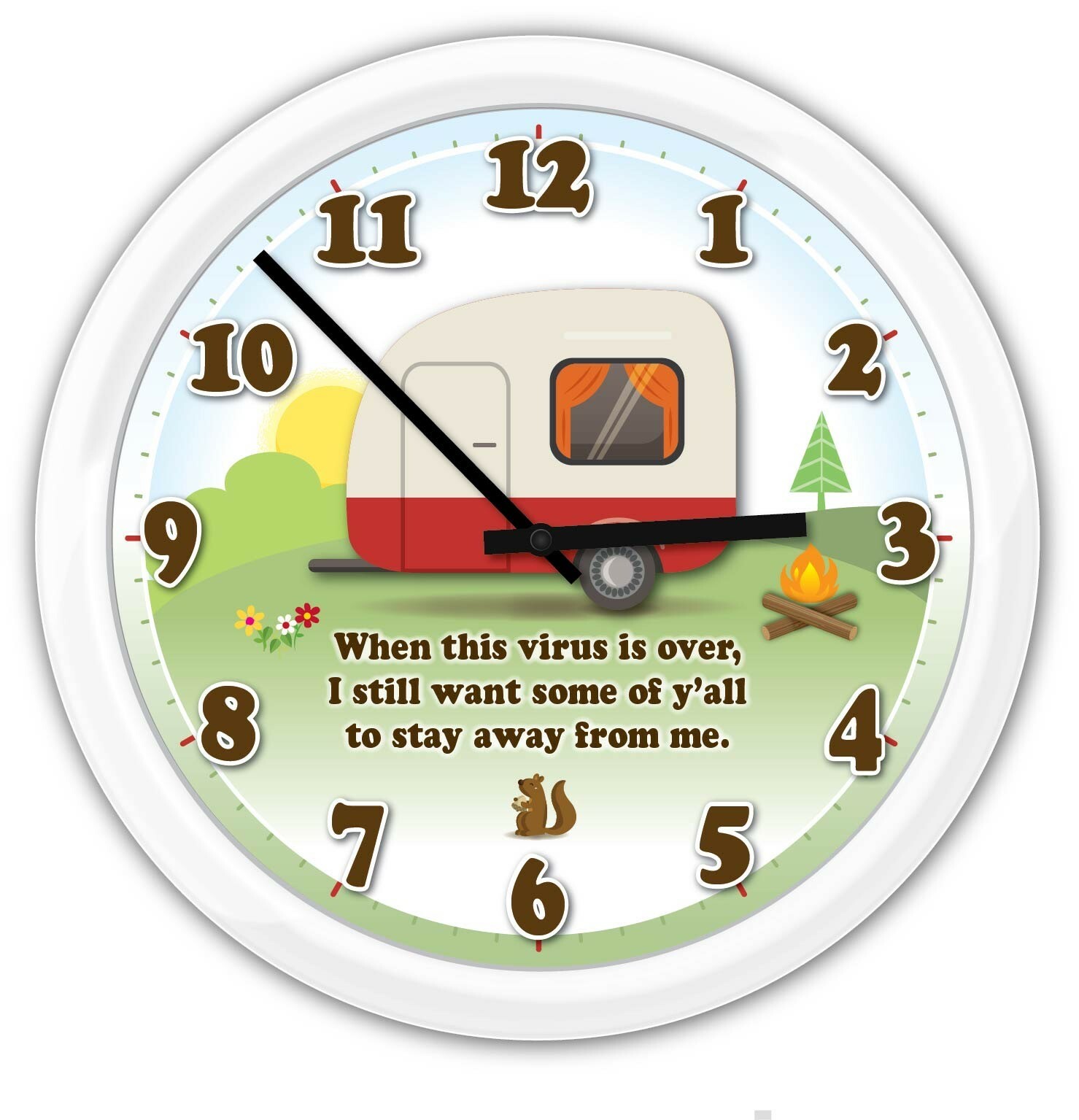 FUNNY Camper WALL CLOCK - Teardrop Mini Trailer RV Camping Campground Park GIFT