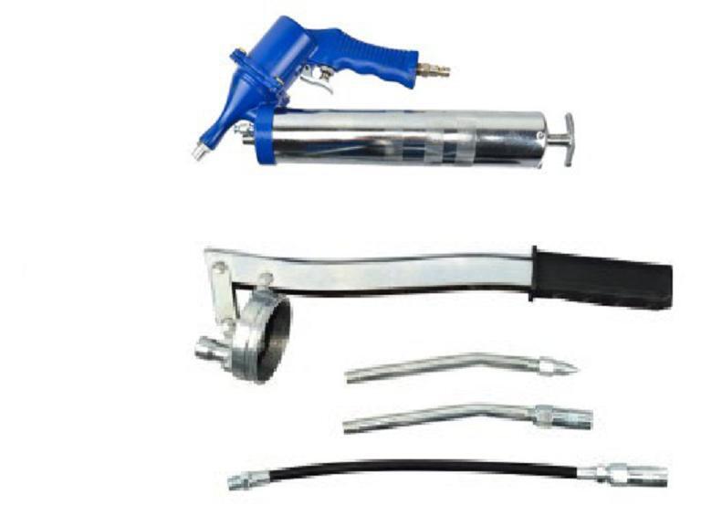 INGRASSATORE ARIA E MANUALE CON TUBI E TESTINE - POMPA GRASSO INGRASSAGGIO