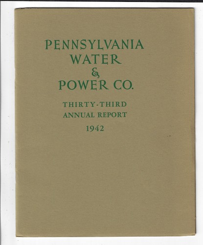 1942 Pennsylvania Water & Power Company Annual Report