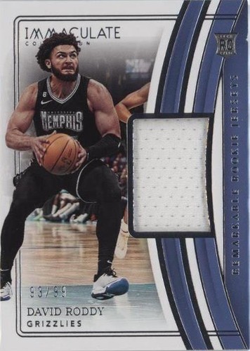 DAVID RODDY 2022-23 IMMACULATE RPA ROOKIE PATCH SNEAKER RED RC