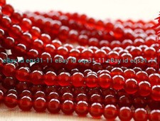Genuine Natural 6/8/10/12mm Red Jade Round Gemstone Loose Beads strand 15"