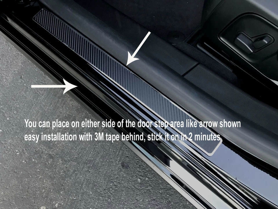 2 peças placas de proteção contra arranhões estilo carbono SAAB aço inoxidável soleiras de porta - Imagem 3 de 3