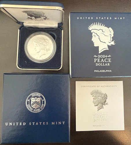 2024 P US Mint .999 Silver BU Peace $1 Philadelphia w/ogp