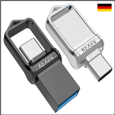 KEXIN 64GB USB C Stick, Dual USB 3.0, OTG, 2er Pack, Schwarz