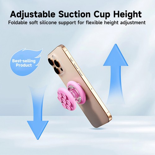Support coque téléphone ventouse double face silicone adhésif support téléphone - Photo 2 sur 34
