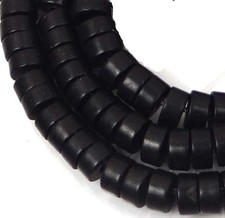 6mm Howlite Turquoise Heishi Rondelle Beads 16" - Black