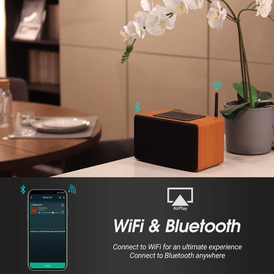 Tragbares Bluetooth WiFi Radio Stereo Multiroom App Steuerung - August WS350K - Bild 3 von 4