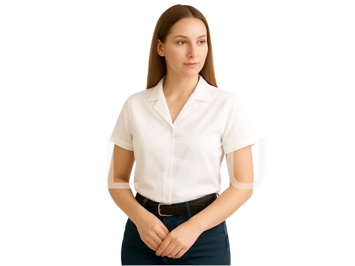 Casual Ladies Short Sleeve Blouse Work wear Office Shirt Cotton