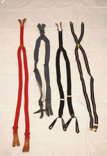 Vintage men's Leather Button Braces suspenders 3  Metal Clips 1 lot 4