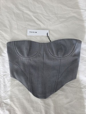 MISHA The Henri Bustier Top in Grey Size Medium New