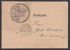 BRUCKM&Uuml;HL 1, Postverschlu&szlig;zettel 30.000 Mk. auf Postkarte, SELTEN, 1000,-&euro;