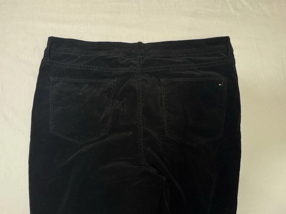 Calça skinny feminina Tommy Hilfiger preta veludo Tribeca tamanho 16 - Imagem 4 de 4