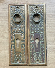 Pair of 5 Inch Eastlake Design Door Back Plates Escutcheon-Late 1800's