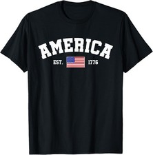 Est 1776 Patriotic US American Flag 4th Of July Unisex T-Shirt