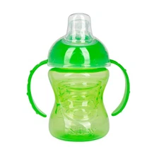 No-Spill Grip N' Sip Green Soft Spout Sippy Cup, 8 Fl Oz