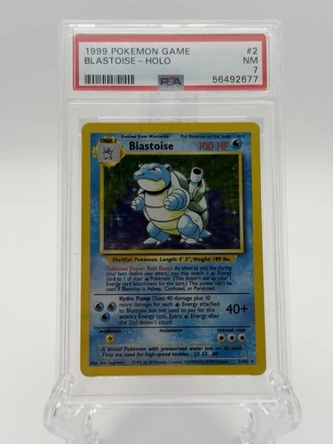1999 Pokémon Base Set Blastoise Holo #2/102 – PSA 7 (NM)
