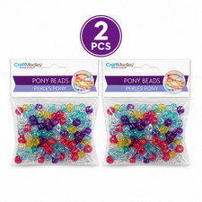 2 PCS CraftMedley Transparent Multicolor Pony Beads 350 PC Total
