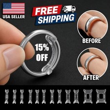 12PCS Clear Ring Size Adjuster Invisible Ring Sizer Guard for Loose Rings