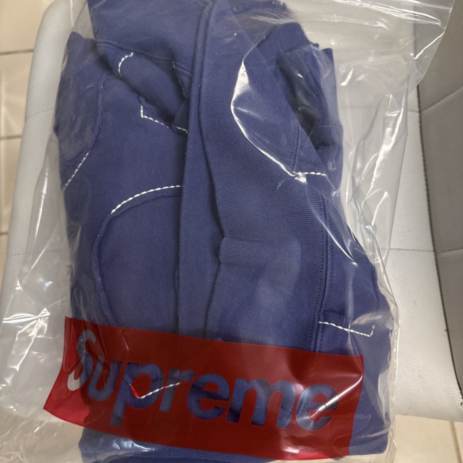 Supreme Purple Hoodie With Popped Out Letters Cutout Stitch Lettering Size Large thumbnail 16