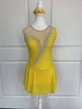 Adult Small Ice Skating Dress Rhinestone Figure Skating Competition Costume