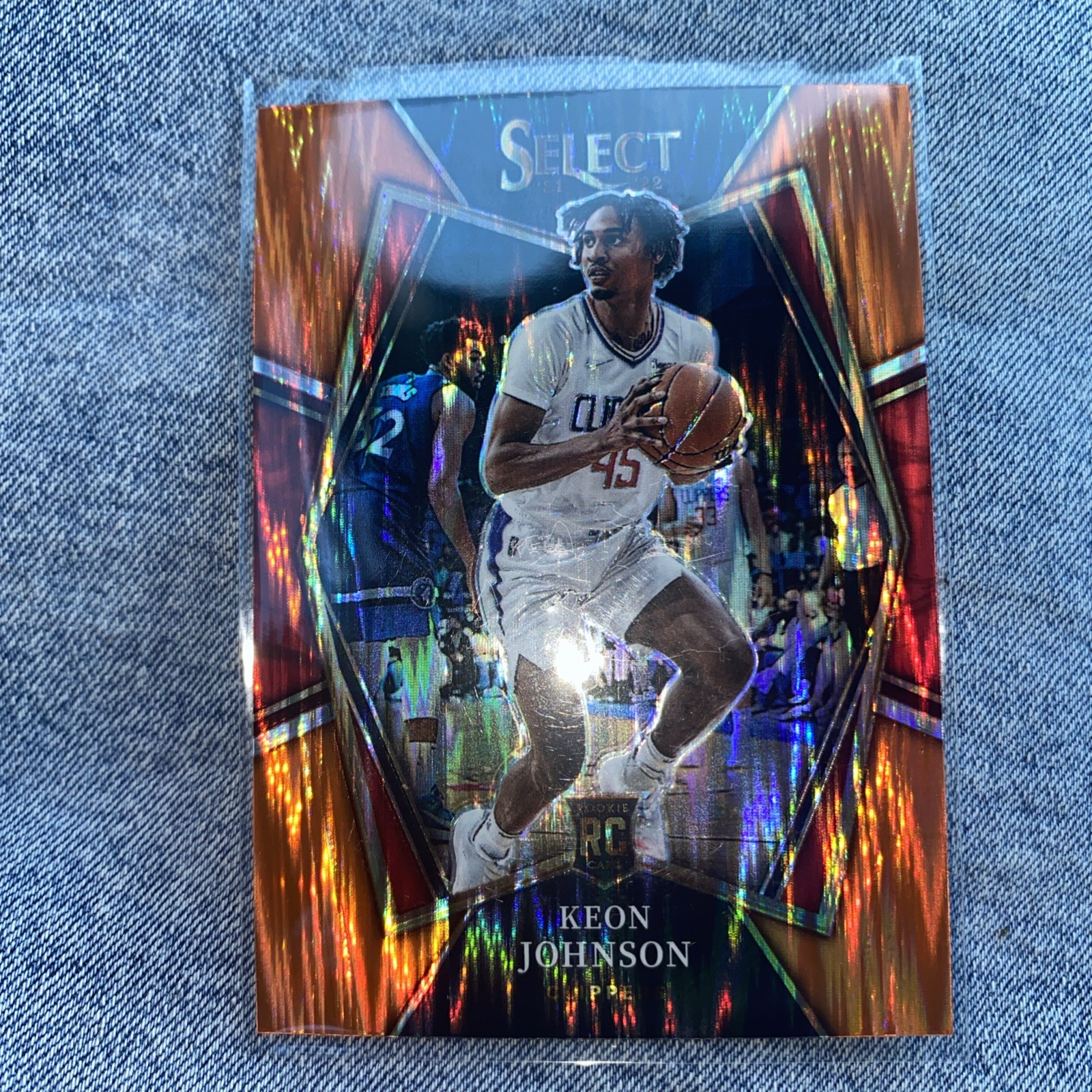 2021-22 Panini Select - Premier Level Keon Johnson #115 Orange Flash Prizm (RC)