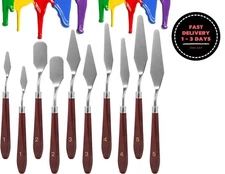 Juego de 10 espátulas de acero inoxidable para pintura, espátula flexible