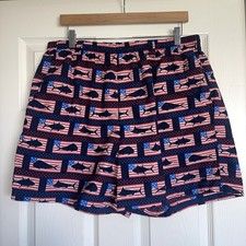 Columbia PFG Shorts Patriotic Sharks Blue Sz XL Swim Trunk Fish Flags