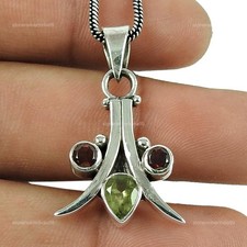 Round Peridot Stone Solid Silver Best Daughters Gift Handmade Sister New Pendant