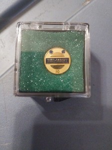 #63 Wal-Mart 10 Year Service Pin Gold Color With 2 Blue Stones Received In 1998