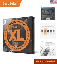 D'Addario XL Nickel Electric Bass Guitar Strings, 50-105 Medium Gauge, 2-Pack