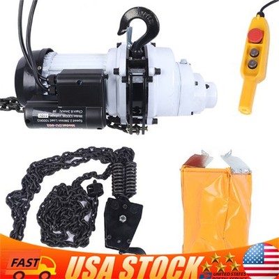 2200LBS/ 1 Ton Electric Chain Hoist Single Phase Hoist Crane 10 FT Chain 110V